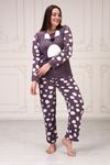 Plus Size Fleece Pajama Set with Eye Patches