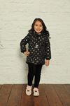 Hooded Fleece Snowflake Printed Inflatable Coat