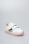 Printed White with Powder Garnish Baby Shoes