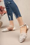 Ankle Strap Knit White Babet