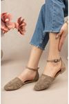 Ankle Strap Knit Tan Babet