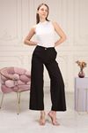 Back Elastic Fabric Pants with Side Pockets