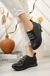 Silvery Sole Black Glitter Shoes with Stones