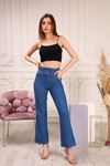 Flared Women's Jeans with Elastic Waistband