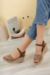 Filled Heel Braided Single Strap Women's Sandals