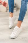 White on White Stripe Sneakers