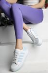 Termo Taban Beyaza Mavi Şeritli Spor Ayakkabı