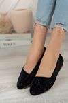 Black Suede Women's Babet with Stones