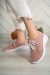 Braided Lace-up Powder Sneakers