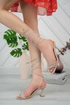 Women's Sandals with Goblet Heel Ties