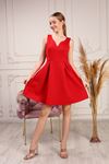 V Neck Pleated Women's Dress