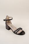 Heeled Two Bias Stone Sandals for Girls