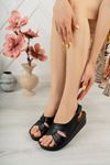 Orthopedic Insole Slip-on Model Black Skin Women's Sandals