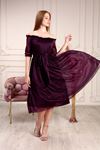 Low Shoulder Tulle Women Evening Dress