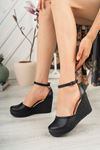 Padded Heel Ankle Strap Black Skin Ankle Strap Shoes