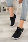 Lace-up Mesh Black Sole White Women's Sneakers