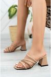 Heeled Biyesi Stone Mink Women's Slippers
