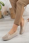 Orthopedic Padded Laser Cream Women's Shoes