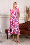 Women's Patterned Dress with Thick Straps and Pockets