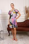 Women's Dress with Ruffled Patterned Sleeves