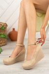 Padded Sole Low-cut Cream Jeans Shoes