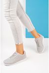 Lace-up Mesh Gray Women's Sneakers