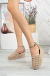 Padded Sole Plaid Plaid Knit Stone Skin Ponytail Shoes