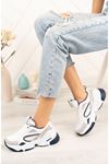 High Sole White White Garnisi Navy Blue Women's Sneakers