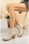 High Sole Cream Skin Women's Boots