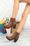 High Sole Tasseled Tan Skin Women's Boots