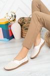 Orthopedic Pad Printed White Women's Shoes