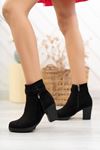 High Sole Tasseled Black Suede Women's Boots