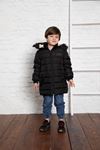 Boy's Inflatable Coat with Hood and Wool Inside