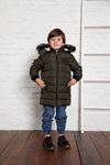 Boy's Inflatable Coat with Hood and Wool Inside