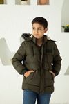 Boy's Inflatable Coat with Hood and Wool Inside