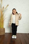 Woolen Girl's Coat with Belt