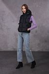 Women Inflatable Vest with Hooded Zipper