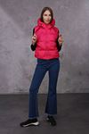 Women Inflatable Vest with Hooded Zipper
