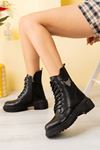 Black Skin Women's Postal Boots