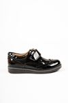 Orthopedic Thermo Sole Velcro Black Patent Leather Kids Shoes
