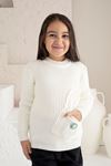 Girl's Knit Sweater with Pocket Detail