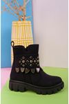 Side Zipper Black Children's Boots