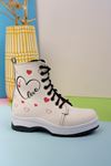 Thermo Sole Heart Model White Kids Boots