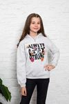 Hooded Printed Girl's Sweat