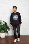 Bisiklet Yaka Baskılı Erkek Çocuk Sweat