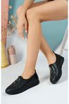 Orthopedic Sole Zipper Black Women's Shoes