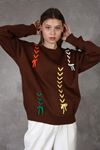 Women's Knit Sweater with Embroidery