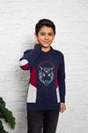 Lion Printed Crew-Neck Boy's Knit Sweater