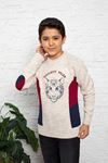 Lion Printed Crew-Neck Boy's Knit Sweater