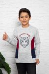 Lion Printed Crew-Neck Boy's Knit Sweater